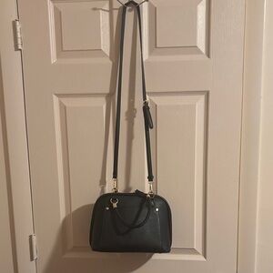 Madison West Black Crossbody Bag with Gold Accents